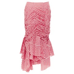 new JUNYA WATANABE 2008 Runway Vintage red checked gathered bundle skirt XS