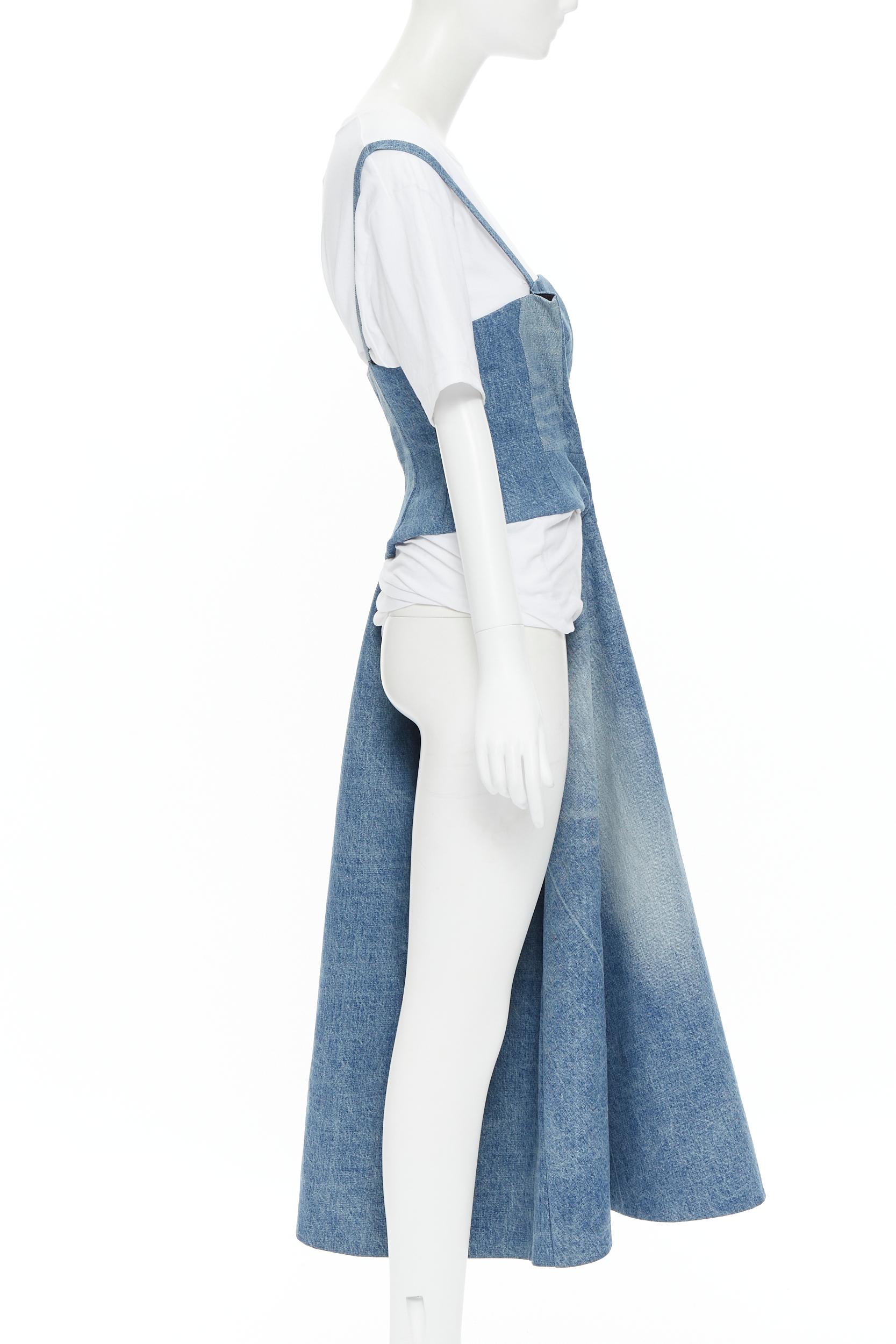new JUNYA WATANABE 2019 Runway blue denim deconstructed dress layered top S In New Condition In Hong Kong, NT