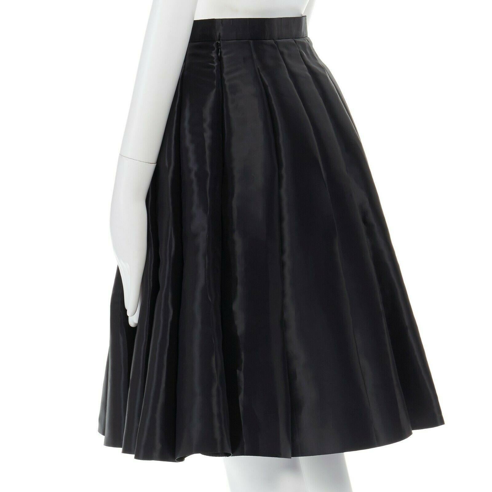 new JUNYA WATANABE Runway AW16 black structured satin pleated flared skirt S 3