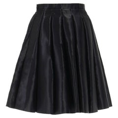 new JUNYA WATANABE Runway AW16 black structured satin pleated flared skirt XS