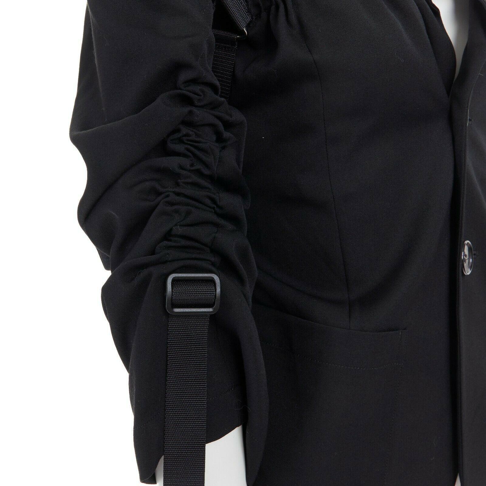 new JUNYA WATANABE SS03 Parachute black harness buckle strapped blazer jacket M 2