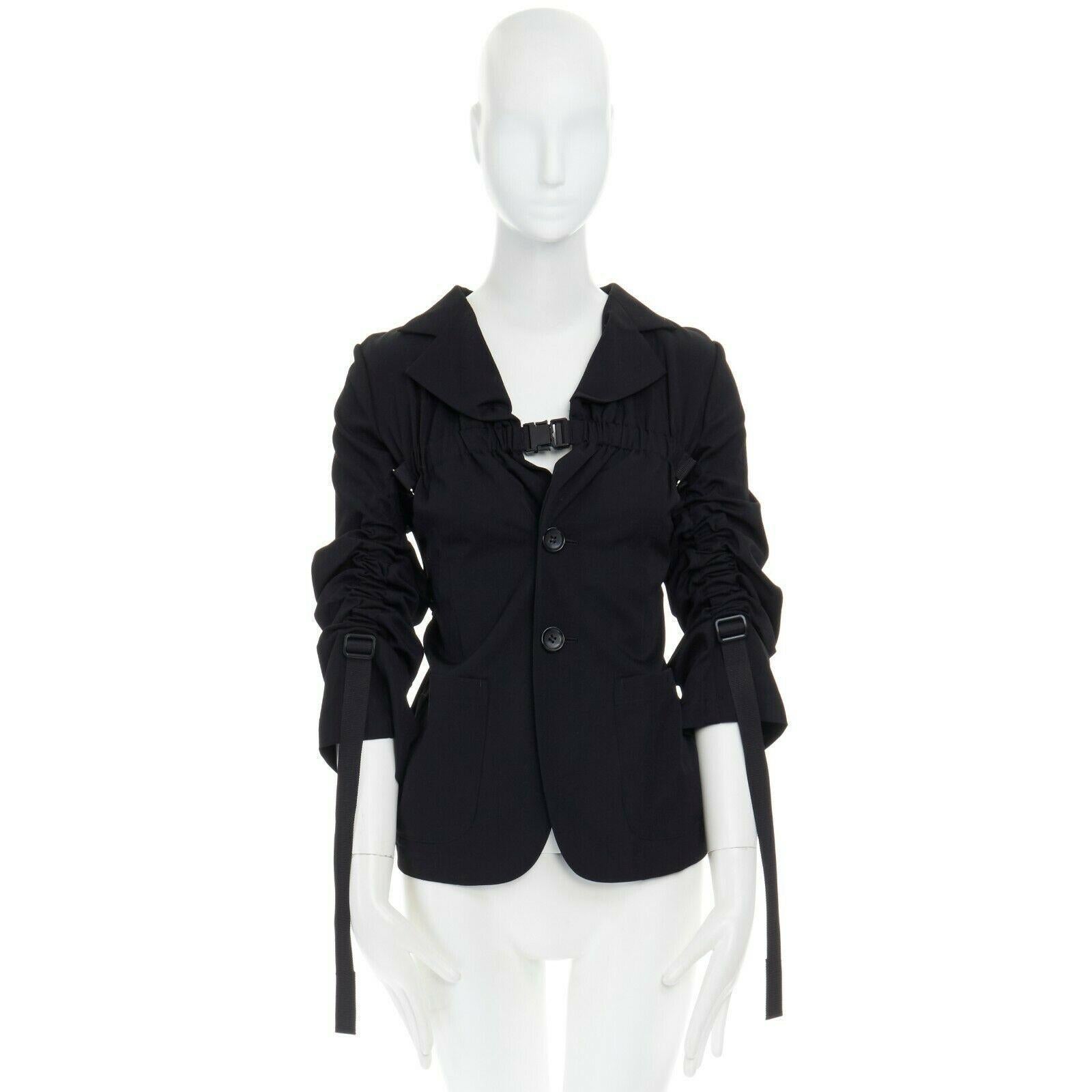 new JUNYA WATANABE SS03 Parachute black harness buckle strapped blazer  jacket M