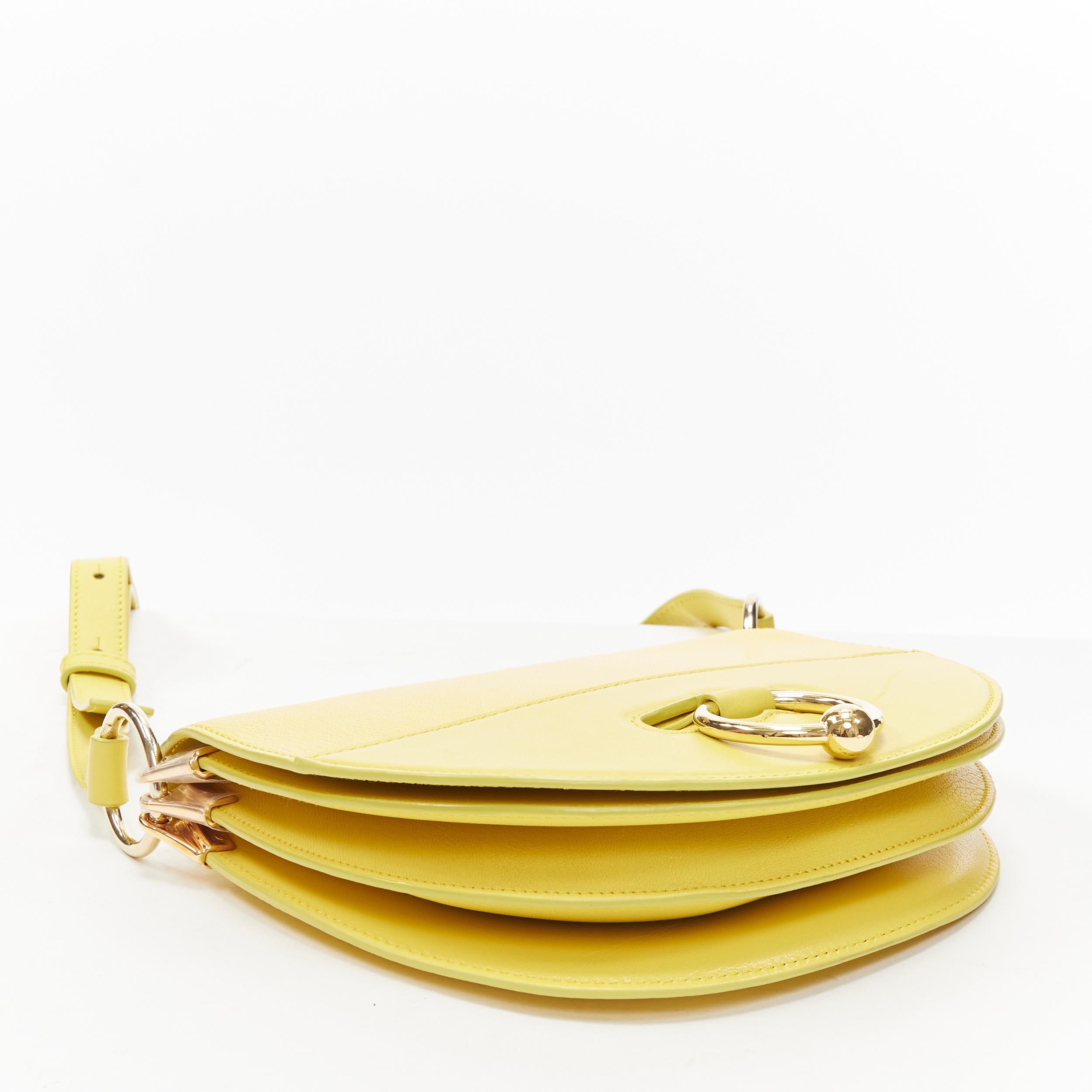 Yellow new JW ANDERSON Latch yellow gold Pierce hoop saddle crossbody bag For Sale