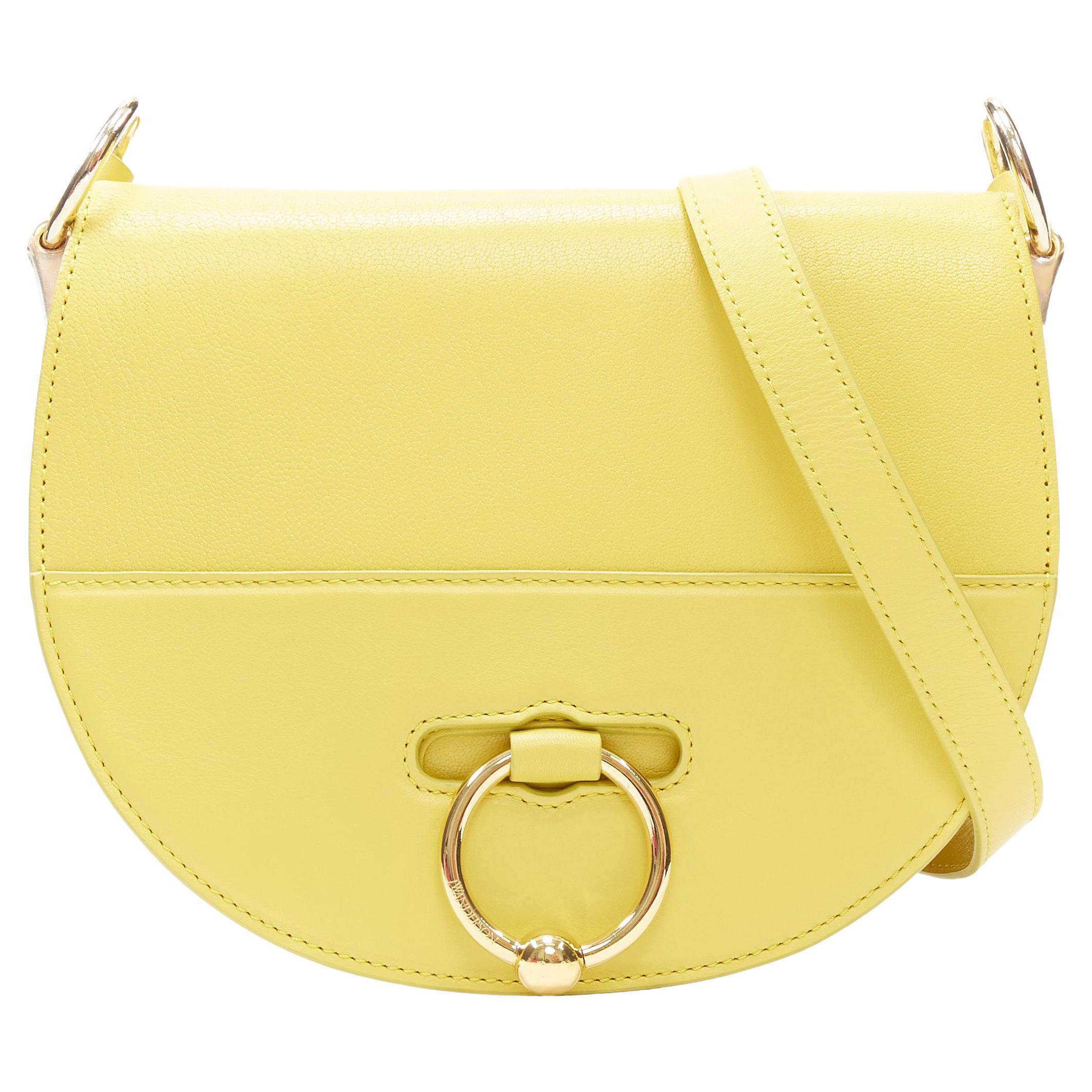 new JW ANDERSON Latch yellow gold Pierce hoop saddle crossbody bag For Sale