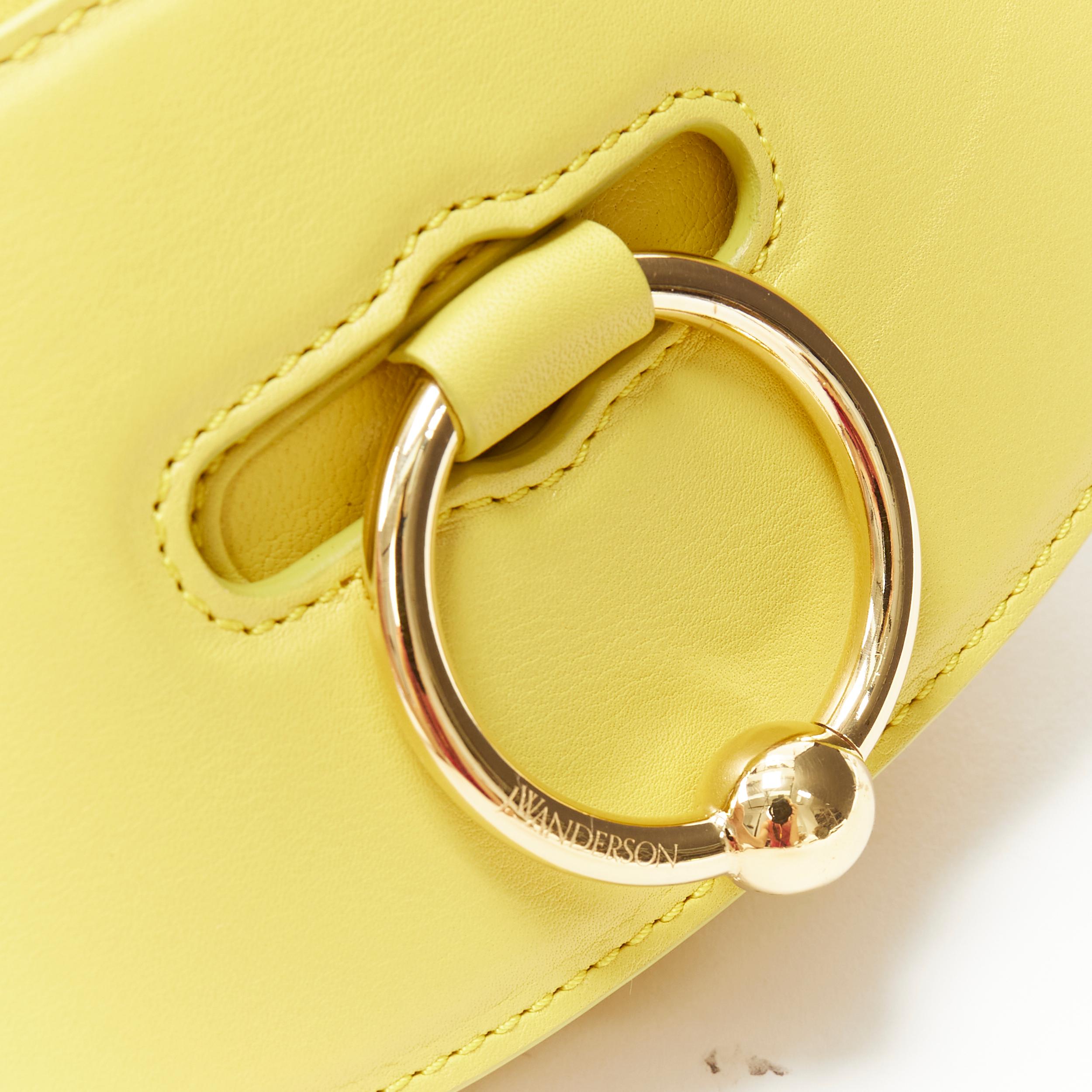 Women's new JW ANDERSON Latch yellow gold Pierce ring crossbody saddle bag
