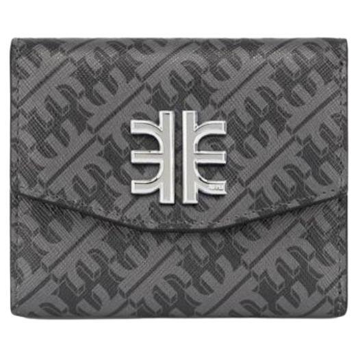 New JW PEI Black FEI Monogram Trifold Wallet For Sale