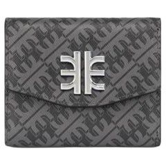JW PEI Schwarze FEI Monogramm-Brieftasche mit Dreifachverschluss