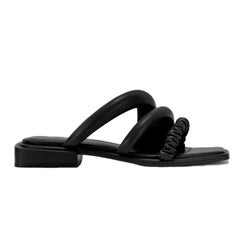 New JW PEI Black Jada Vegan Leather Flat Mule