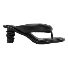 New JW PEI Black Talia Puffed Vegan Leather Sandal