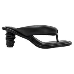 New JW PEI Black Talia Puffed Vegan Leather Sandal