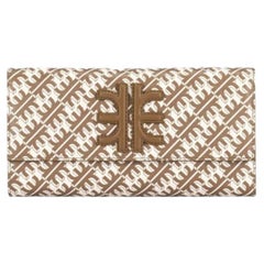 New JW PEI Brown FEI Flap Monogram Wallet on Chain Crossbody Bag