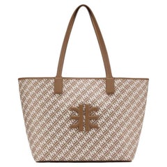 New JW PEI Brown FEI Monogram Tote Shoulder Bag