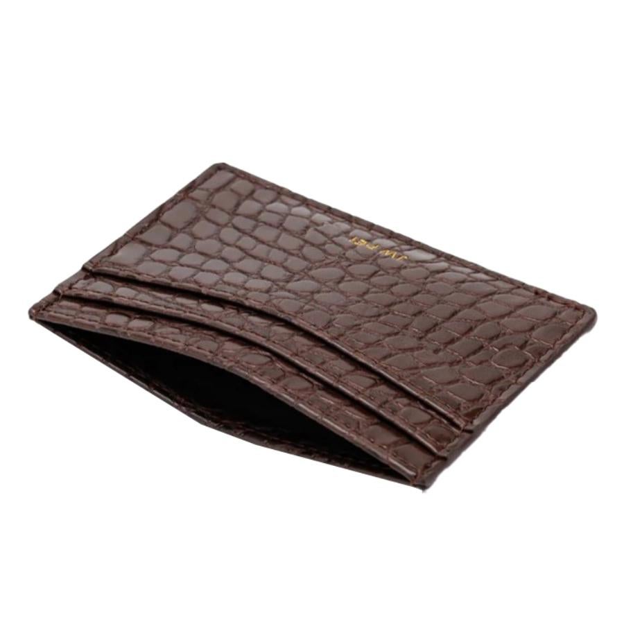 Women's New JW PEI Brown The Card Holder Crocodile Pattern Vegan Leather Card Holder For Sale