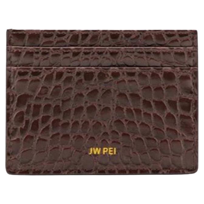 New JW PEI Brown The Card Holder Crocodile Pattern Vegan Leather Card Holder For Sale