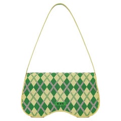 New JW PEI Green Multicolor Becci Knitted Recycled Polyester Shoulder Bag