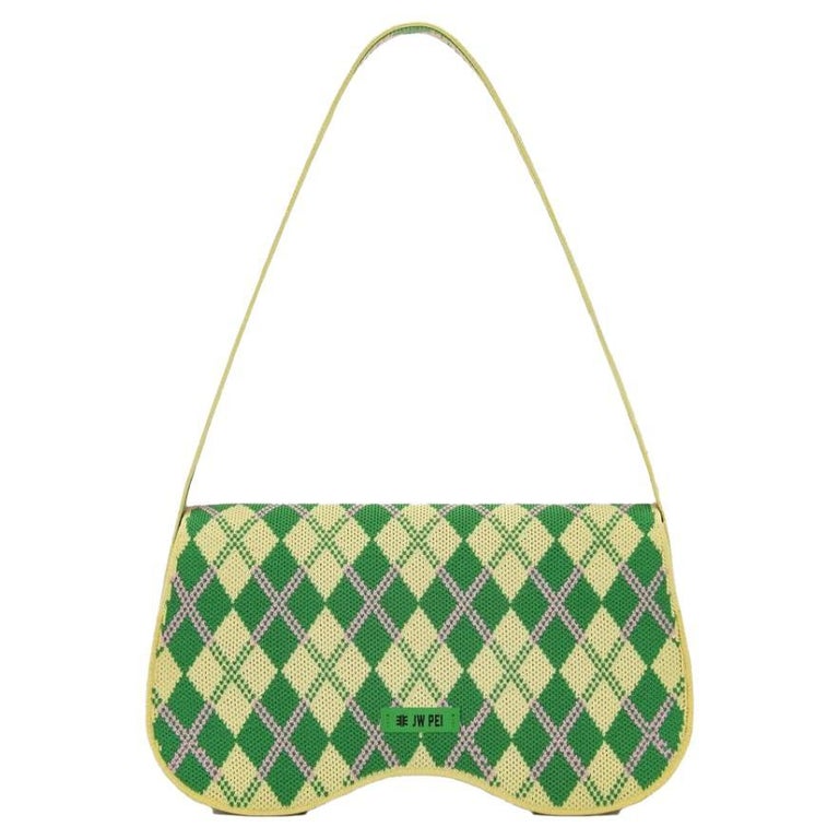 New JW PEI Green Multicolor Becci Knitted Recycled Polyester Shoulder