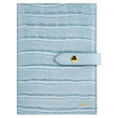 Nouveau porte-passeport JW PEI bleu glace à motif crocodile pour passport Vegan