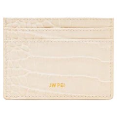 New JW PEI Ivory White The Card Holder Crocodile Pattern Vegan Leather Card Hold