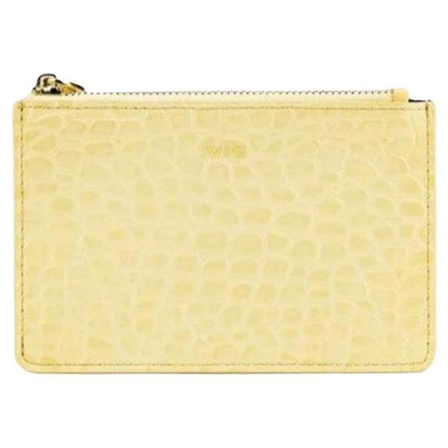 NEW Coach Brown Yellow Mini Skinny ID Case Monogram Signature Canvas Card  Case Wallet