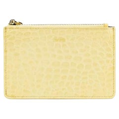 New JW PEI Light Yellow Quinn Zipped Crocodile Pattern Vegan Leather Card Holder