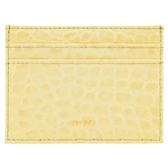 New JW PEI Light Yellow The Card Holder Crocodile Pattern Vegan Leather Card Hol