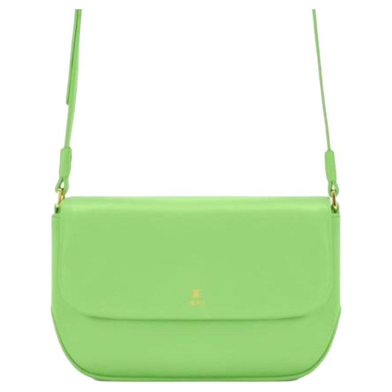 New JW PEI Lime Green Debby Flap Vegan Leather Crossbody Bag For Sale