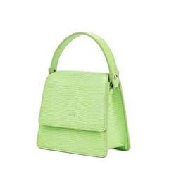 New JW PEI Lime Green Fae Mini Top Handle Lizard Pattern Vegan Leather Crossbody