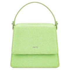 Neu JW PEI Lime Green Fae Mini Top Handle Eidechsenmuster Vegan Leder Crossbody