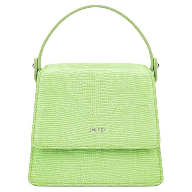 New JW PEI Lime Green Fae Mini Top Handle Lizard Pattern Vegan Leather