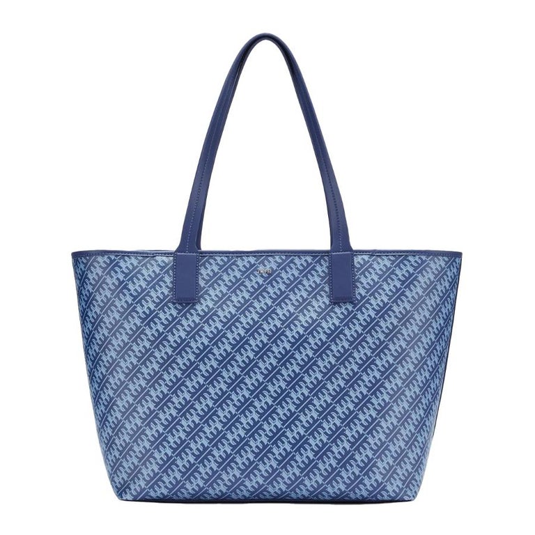 New JW PEI Navy Blue FEI Monogram Tote Shoulder Bag For Sale at 1stDibs