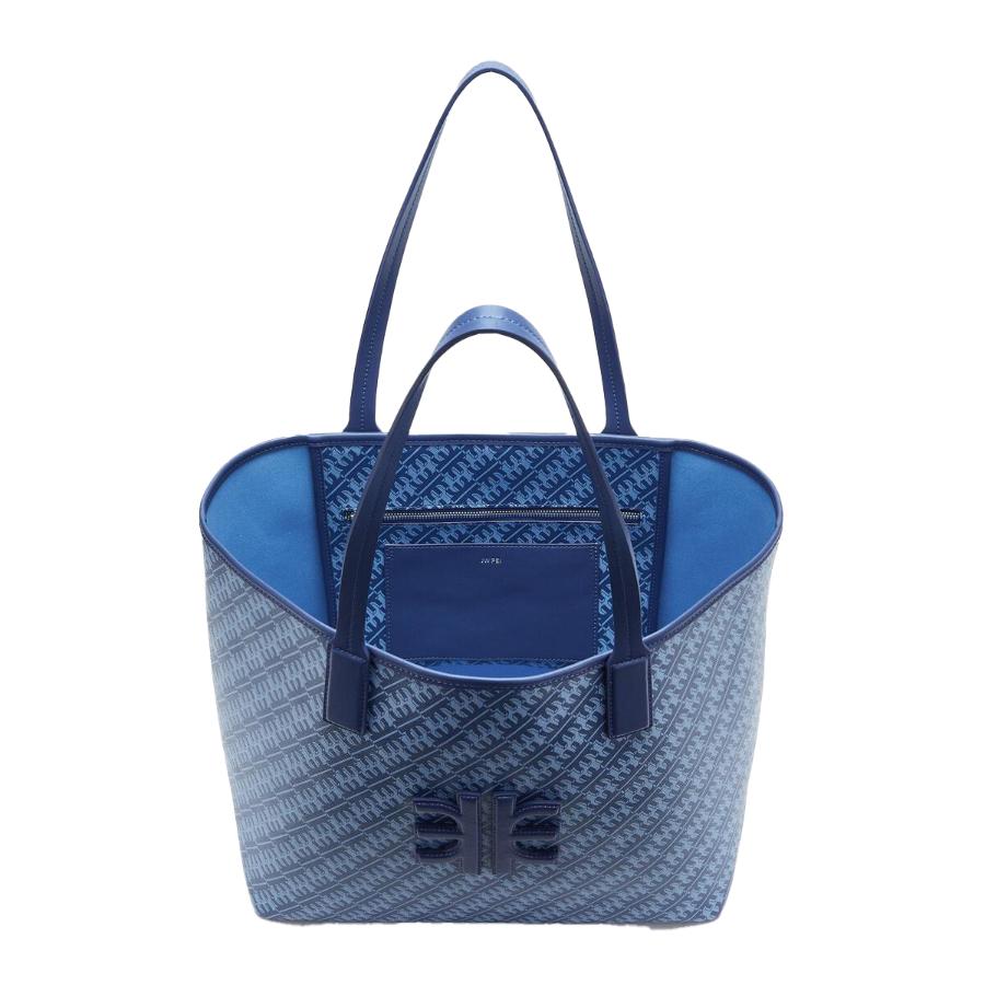 Women's New JW PEI Navy Blue FEI Monogram Tote Shoulder Bag For Sale