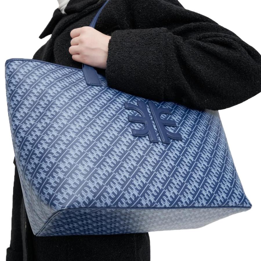 New JW PEI Navy Blue FEI Monogram Tote Shoulder Bag For Sale 1