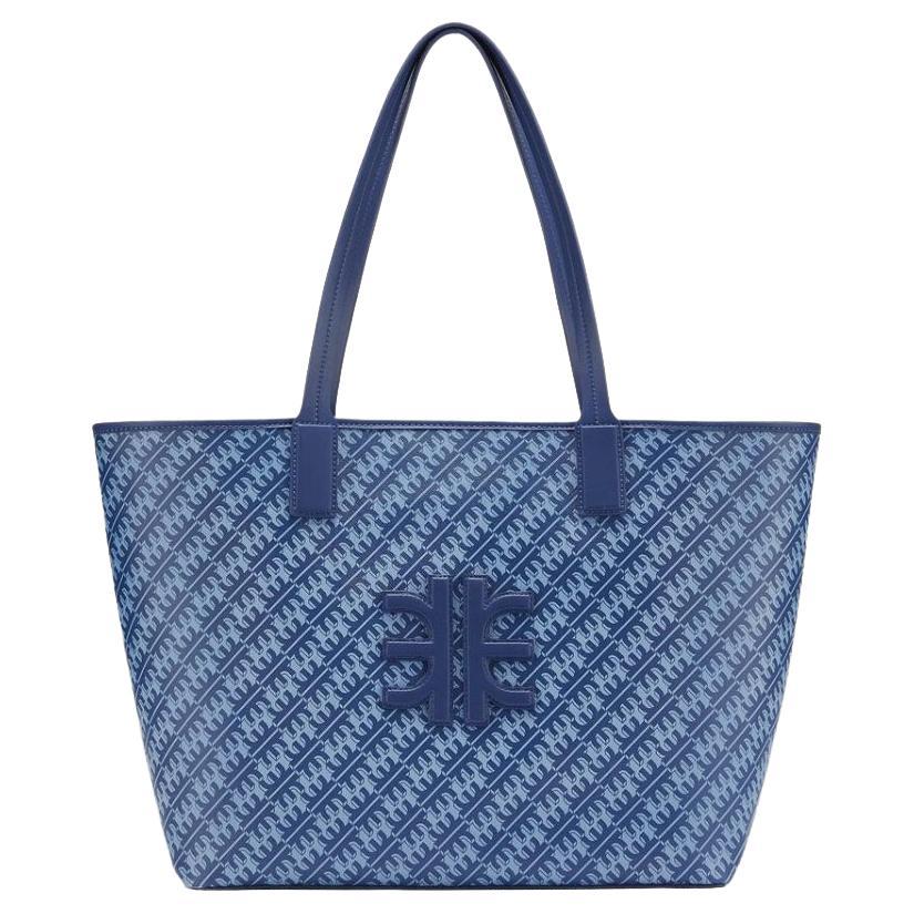 New JW PEI Navy Blue FEI Monogram Tote Shoulder Bag For Sale