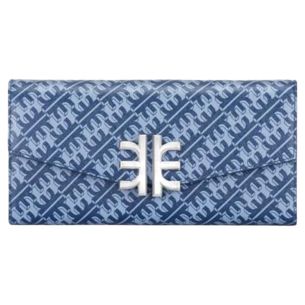 New JW PEI Navy FEI Monogram Chain Clutch Crossbody Bag For Sale