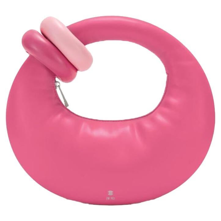 New JW PEI Rose Red Pink Abacus Top Handle Vegan Leather Handbag Bag