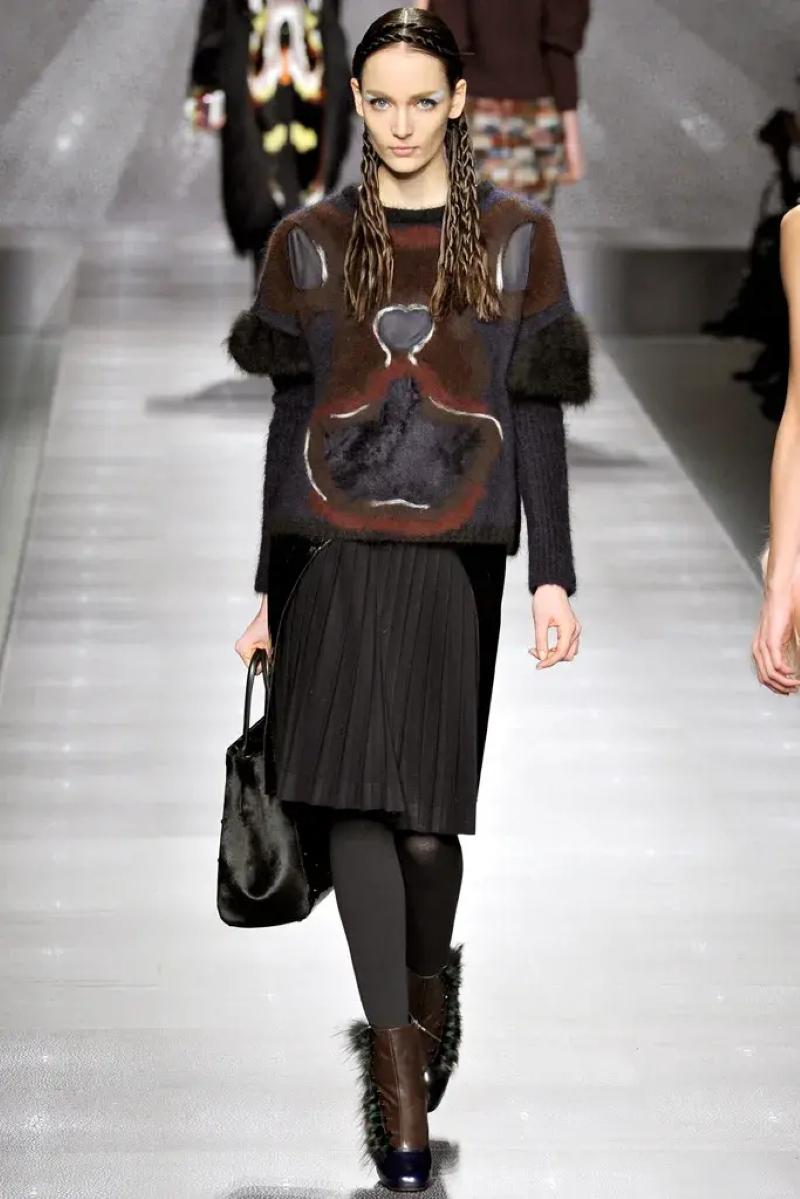 Nuevos botines de piel de monstruo de la colección de otoño 2012 de Karl Lagerfeld para Fendi Talla 38 Negro en venta