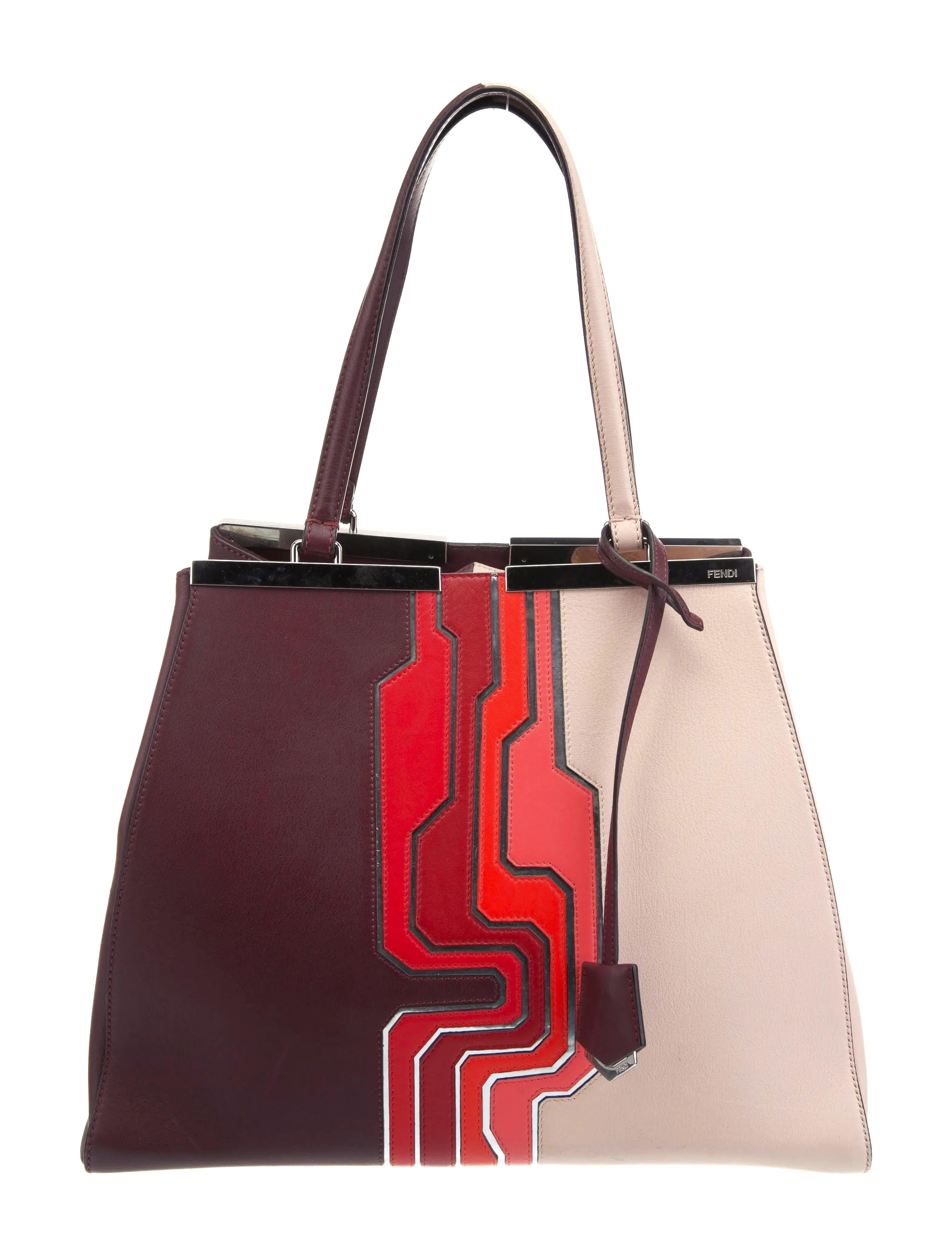 New Karl Lagerfeld's 2014 Fendi Vitello Circuit Inlay Large Leather 3Jours Bag en venta 9