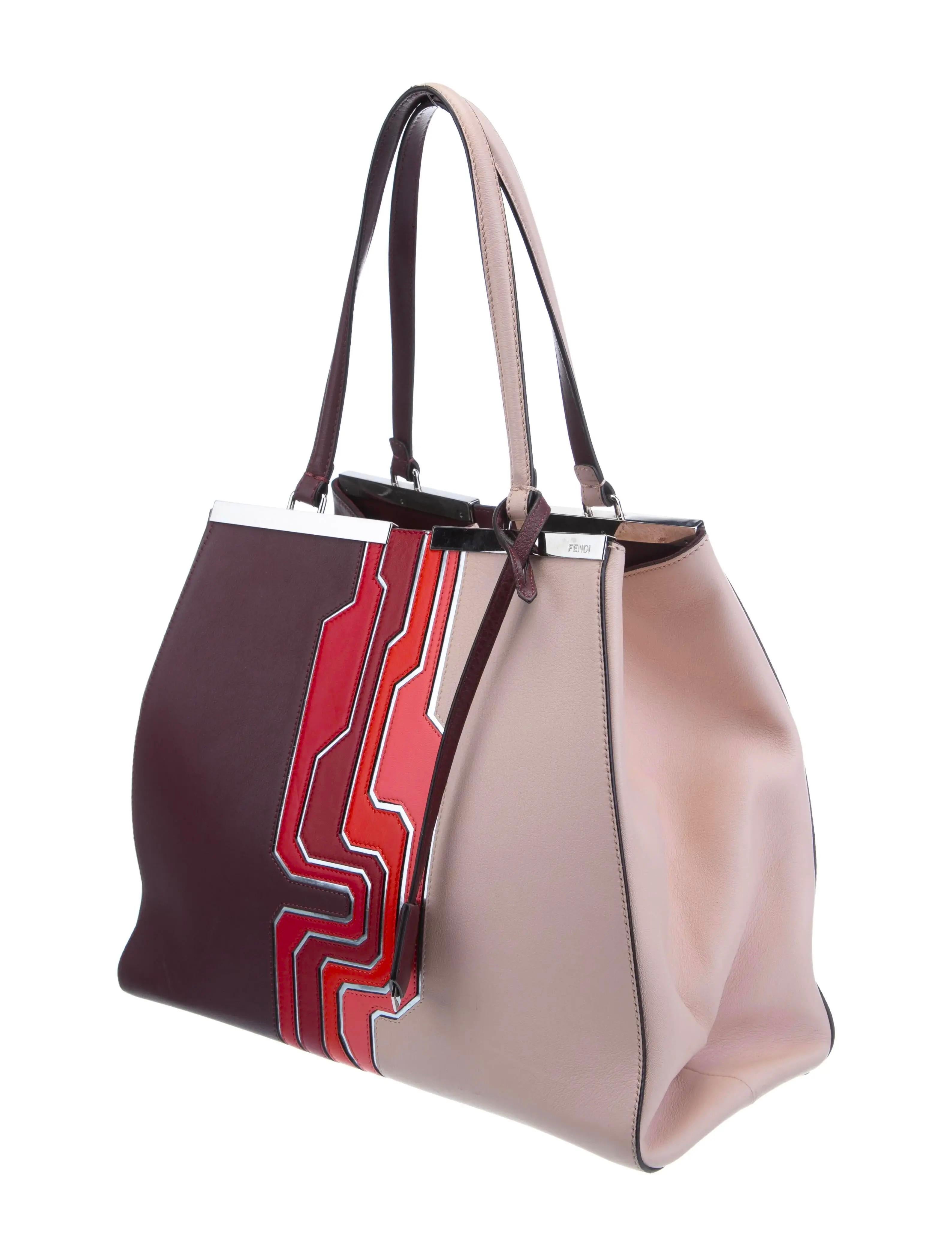 New Karl Lagerfeld's 2014 Fendi Vitello Circuit Inlay Large Leather 3Jours Bag en venta 10