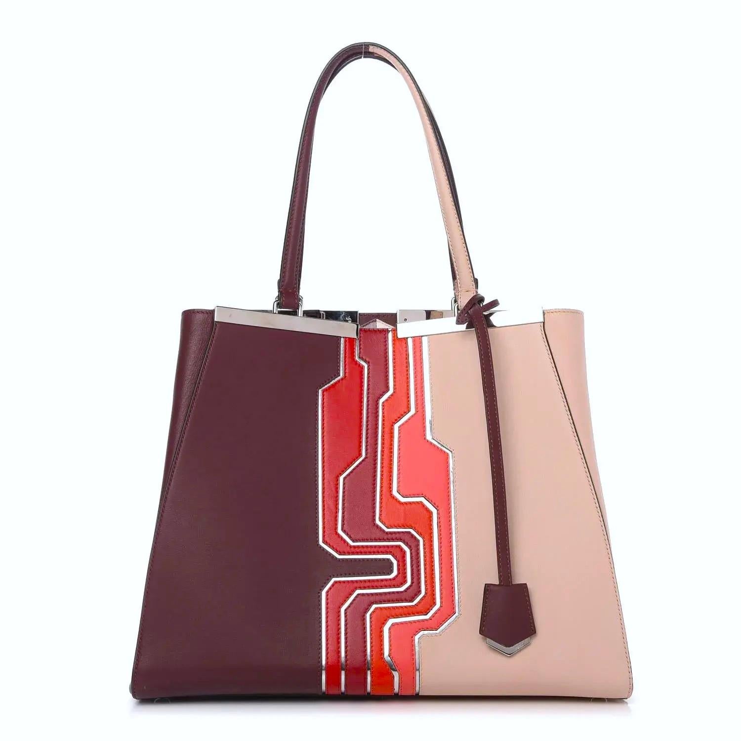 New Karl Lagerfeld's 2014 Fendi Vitello Circuit Inlay Large Leather 3Jours Bag en venta 4