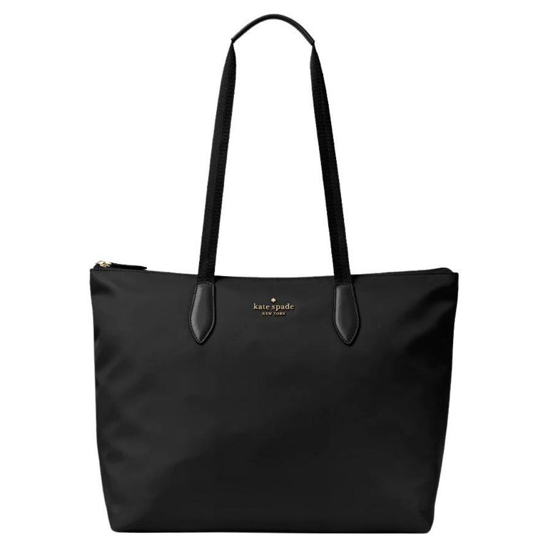 NEW Kate Spade Black Mel Packable Nylon Tote Shoulder Bag For Sale at