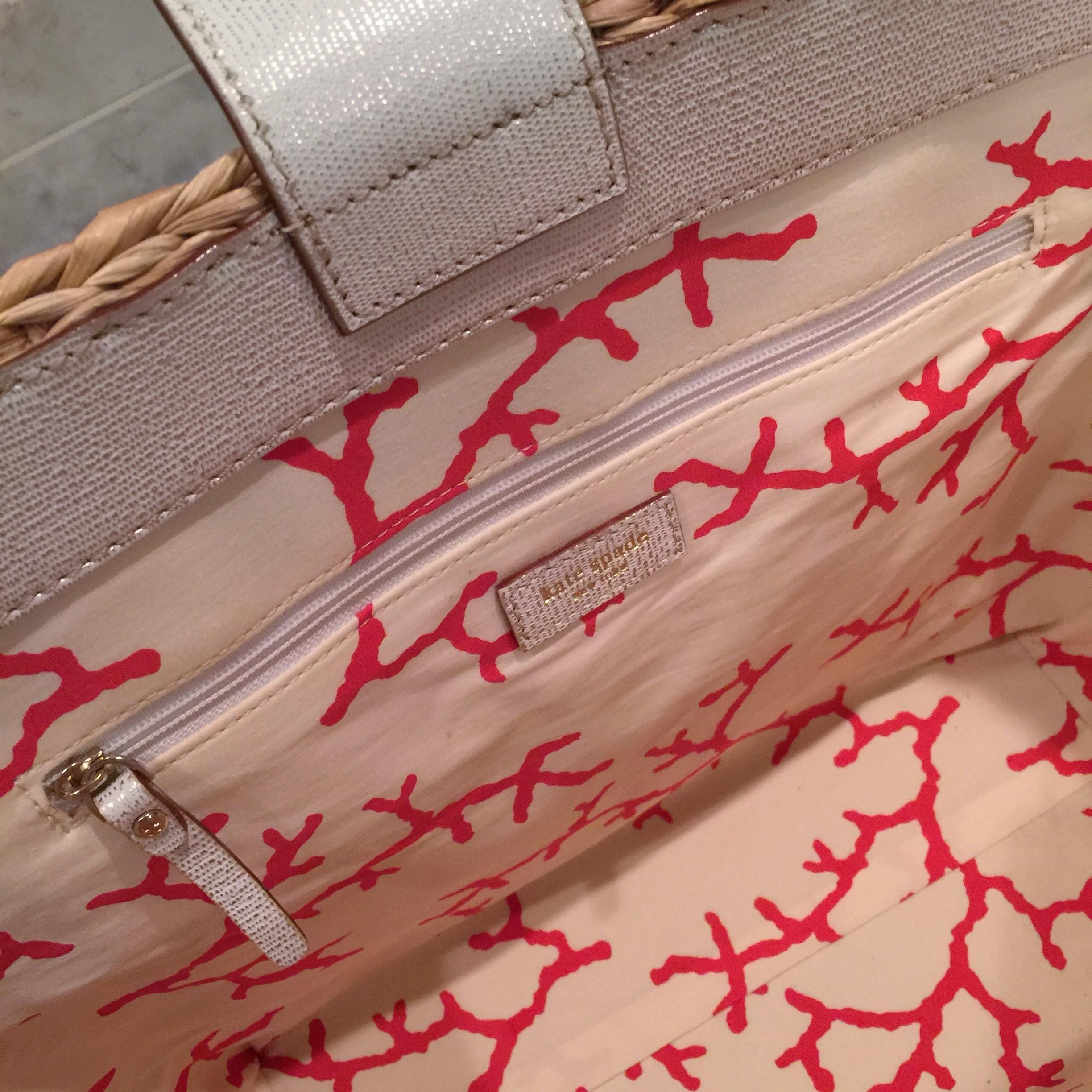 New Kate Spade Her Rare Large Collectible Spring 2005 Wicker Tote Bag For Sale 1