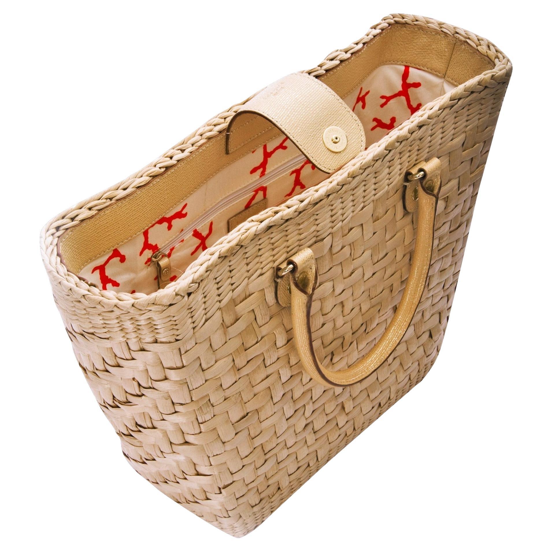 New Kate Spade Her Rare Large Collectible Spring 2005 Wicker Tote Bag