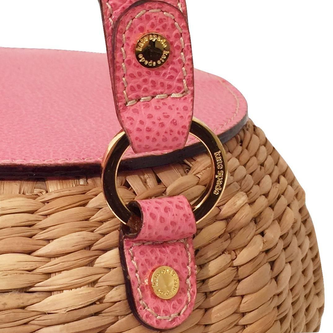 New Spring 2005 Collection Kate Spade Pink Wicker Basket Bag With Box & Tags 7