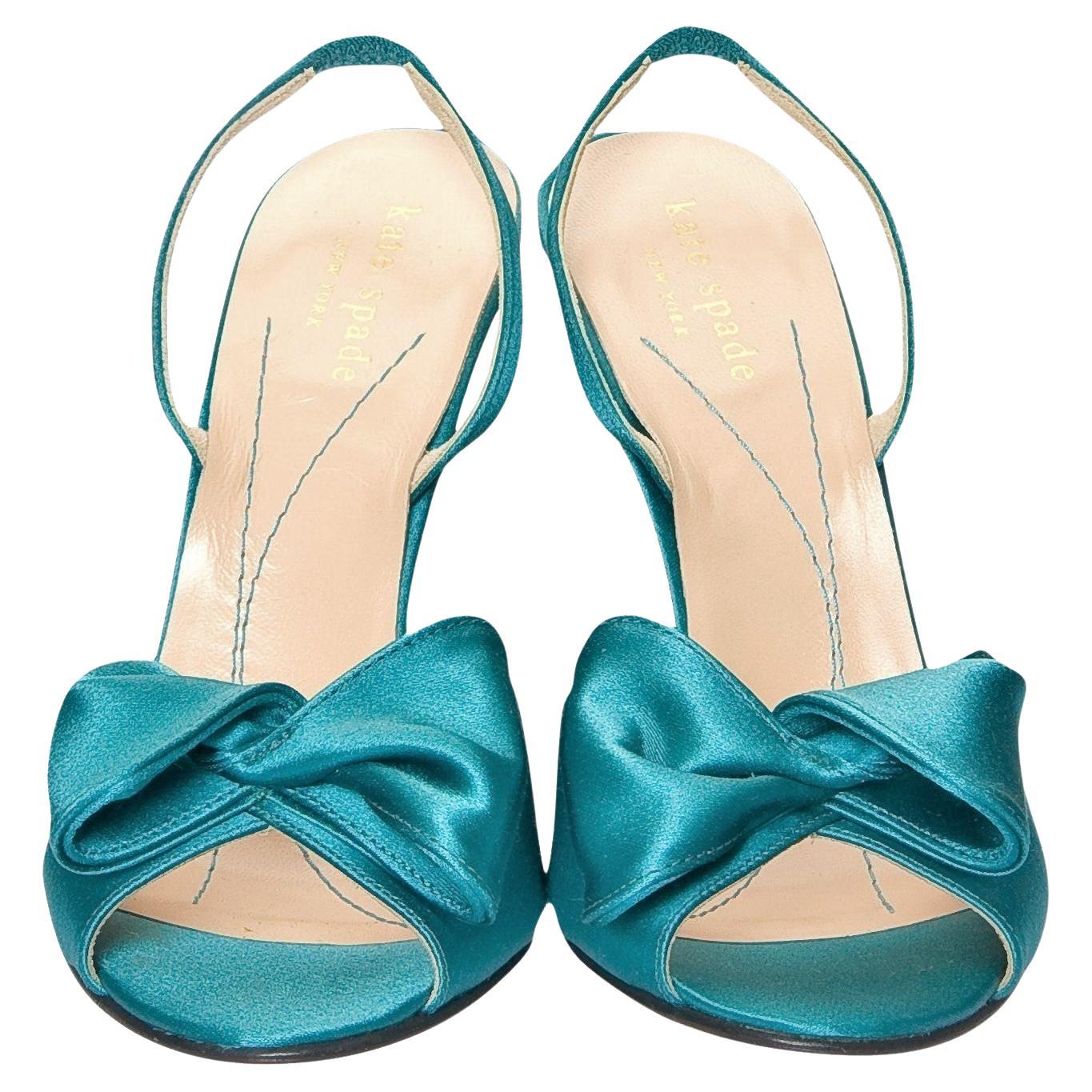 Kate Spade collection printemps 2005 - Talons en satin sarcelle Taille 6