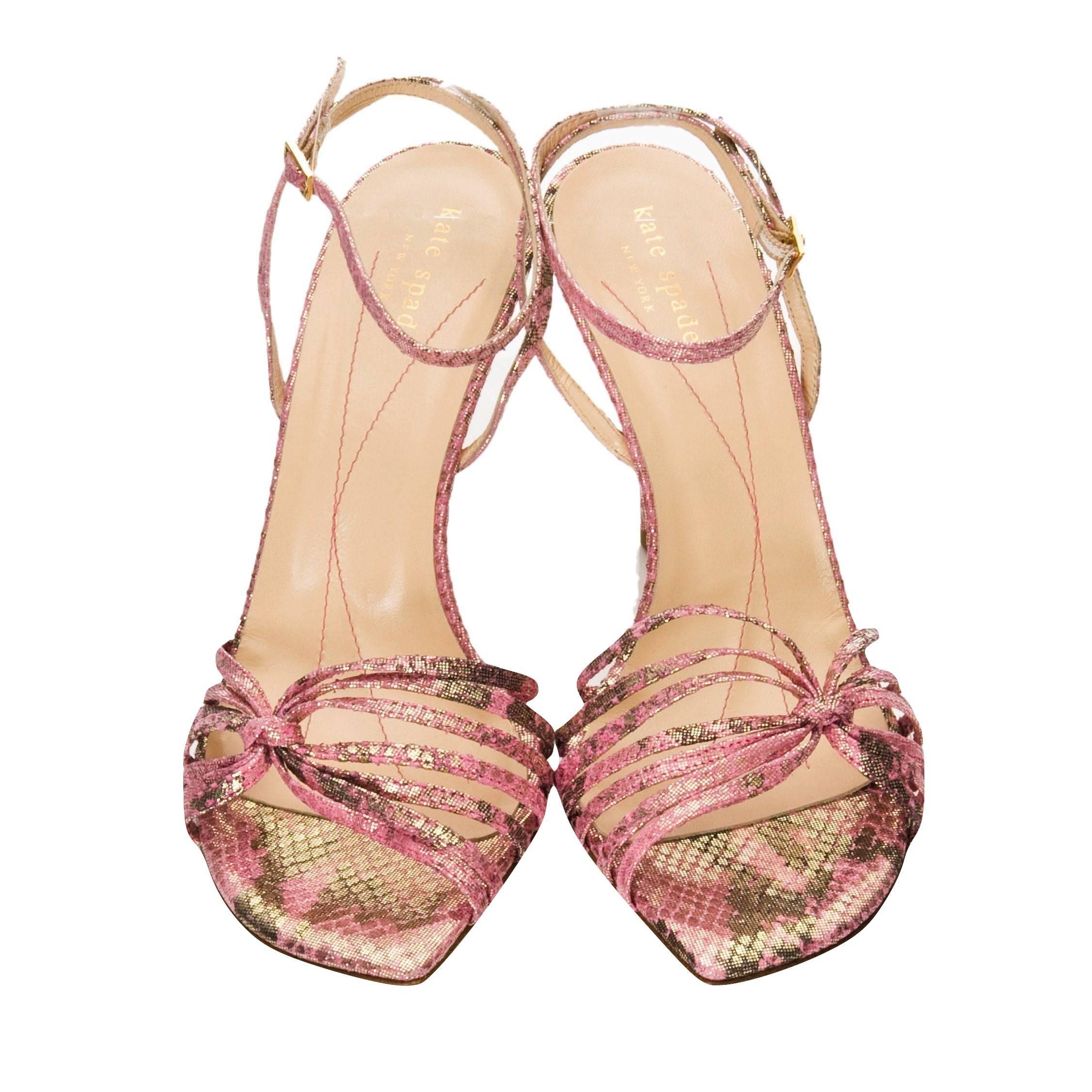 New Kate Spade Spring 2005 Snakeskin Fabric Heels Sz 8.5 3