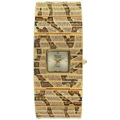 New Kenneth Jay Lane Leopard Link Swarovski Crystal Quartz Wristwatch