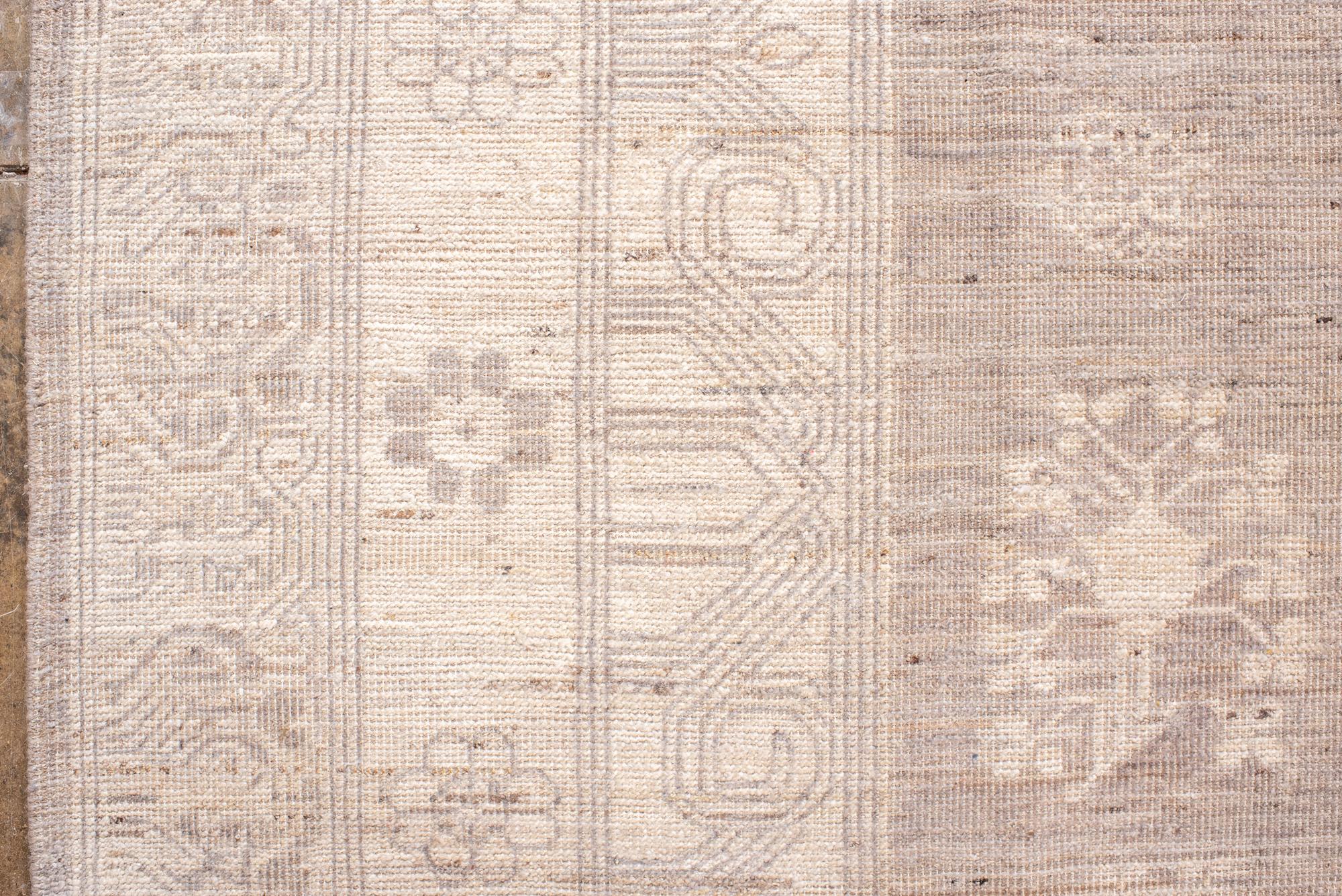 New Khotan Carpet with Three Round Beige Moon Medallions In New Condition In New York, NY