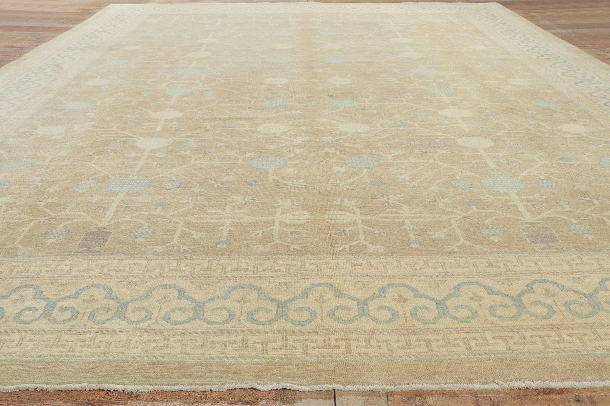 New Transitional Khotan Rug with Soft Earth-Tone Colors For Sale 2