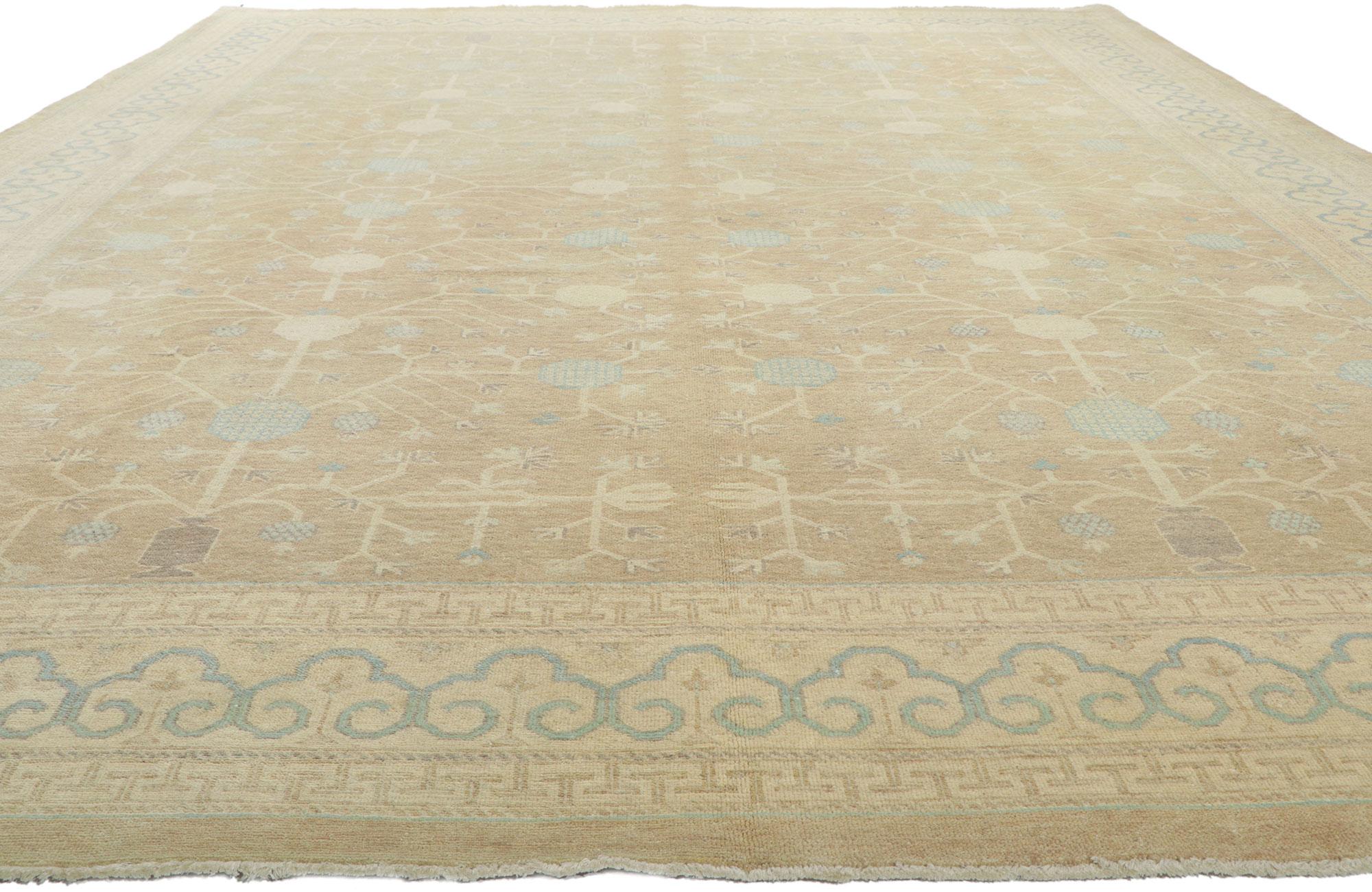 New Transitional Khotan Rug with Soft Earth-Tone Colors For Sale 3