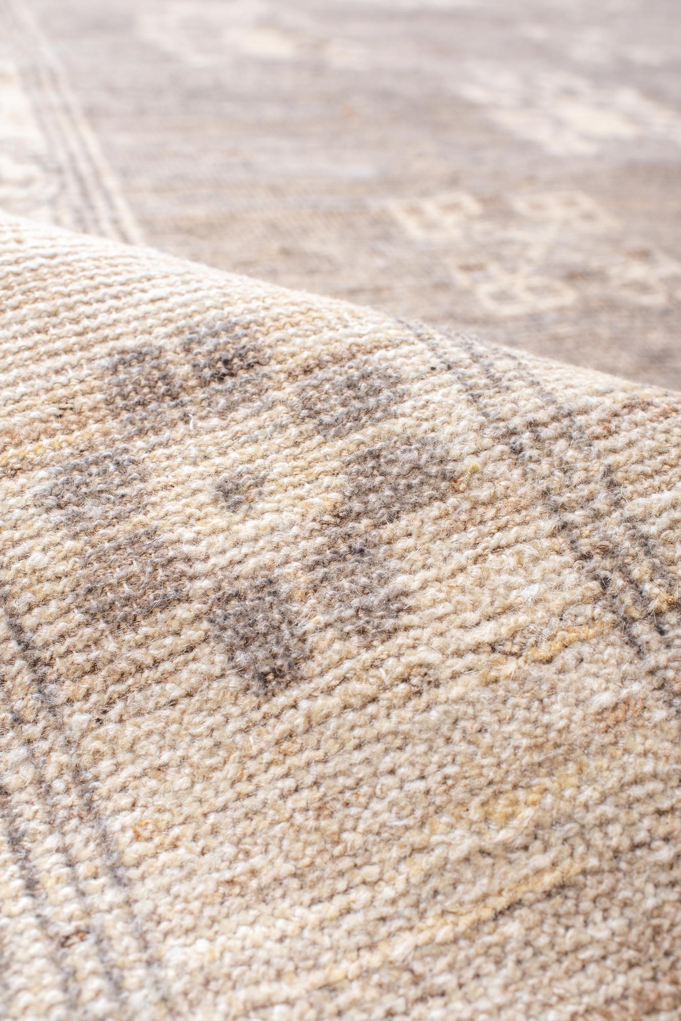 Laine Nouveau tapis Khotan avec médaillons de lune de sable